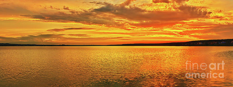 Sunset Over The Sea. Panorama Photograph