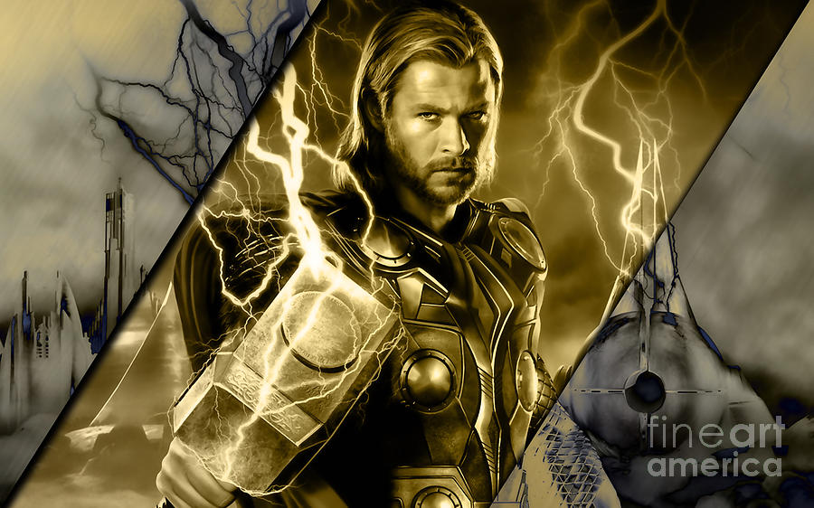 Avengers Mixed Media - Thor Collection #8 by Marvin Blaine