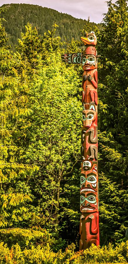 Totems Art And Carvings At Saxman Village In Ketchikan Alaska #12 Photograph by Alex Grichenko
