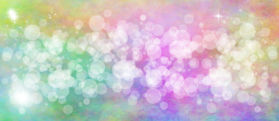 Abstract Digital Art - Wide multicolored bokeh background #12 by Stela Knezevic