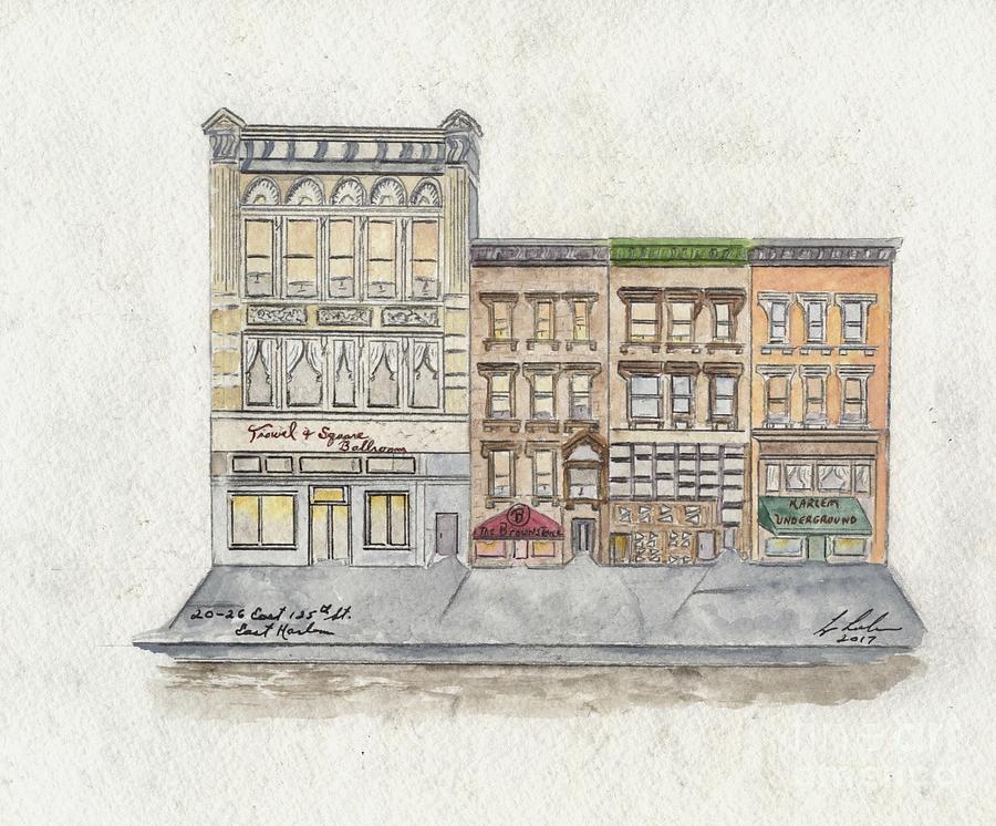 120 to 126 East 125th Street in East Harlem Painting by Afinelyne