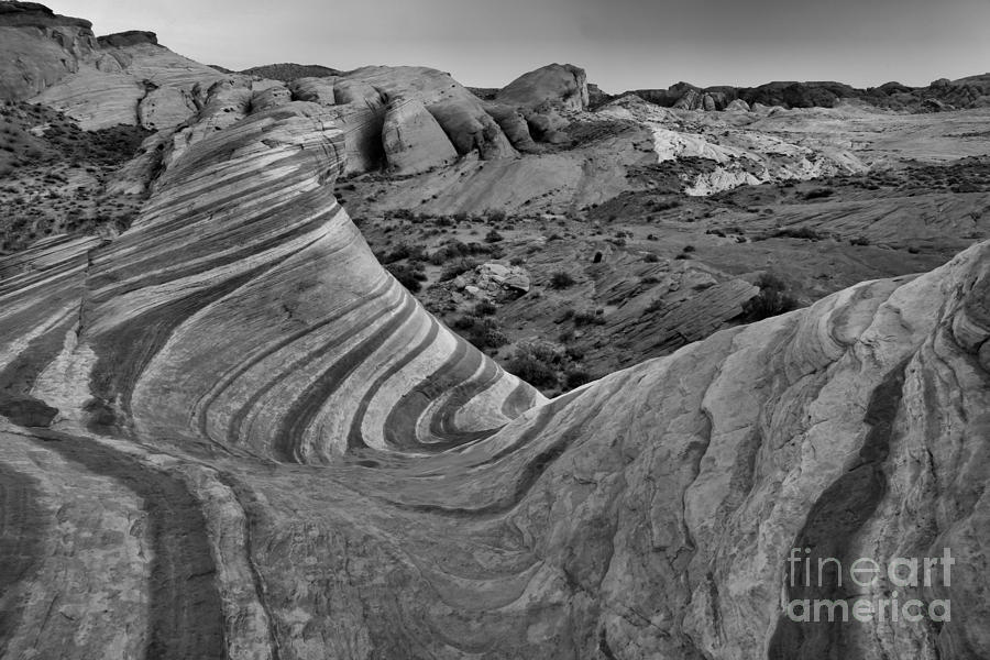 Wave In The Desert Black And White Photograph by Adam Jewell