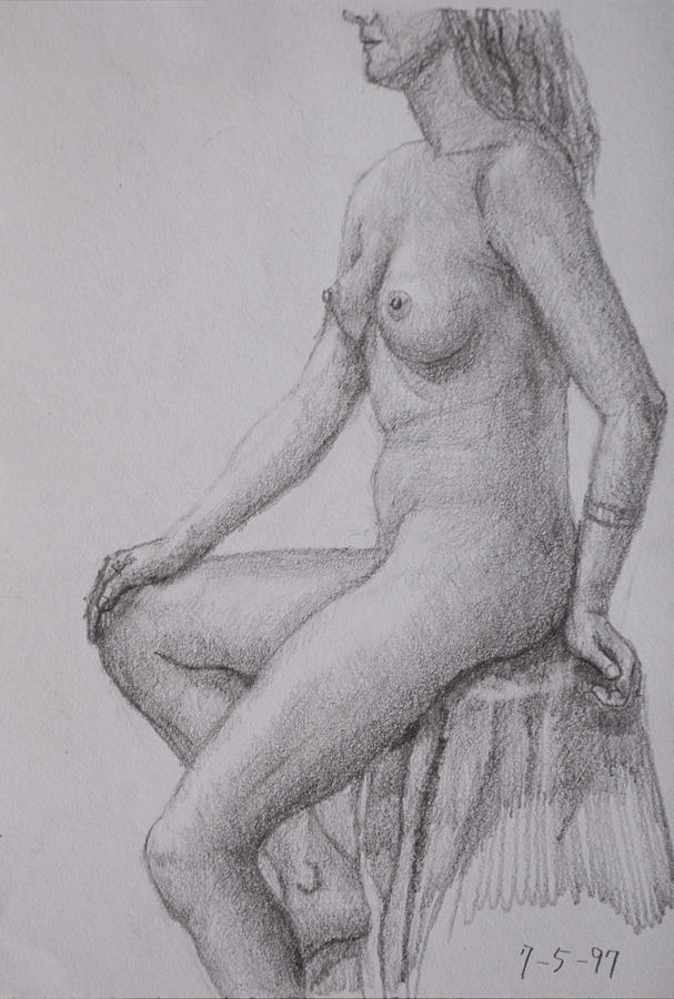 Nude study #121 Drawing by Masami Iida