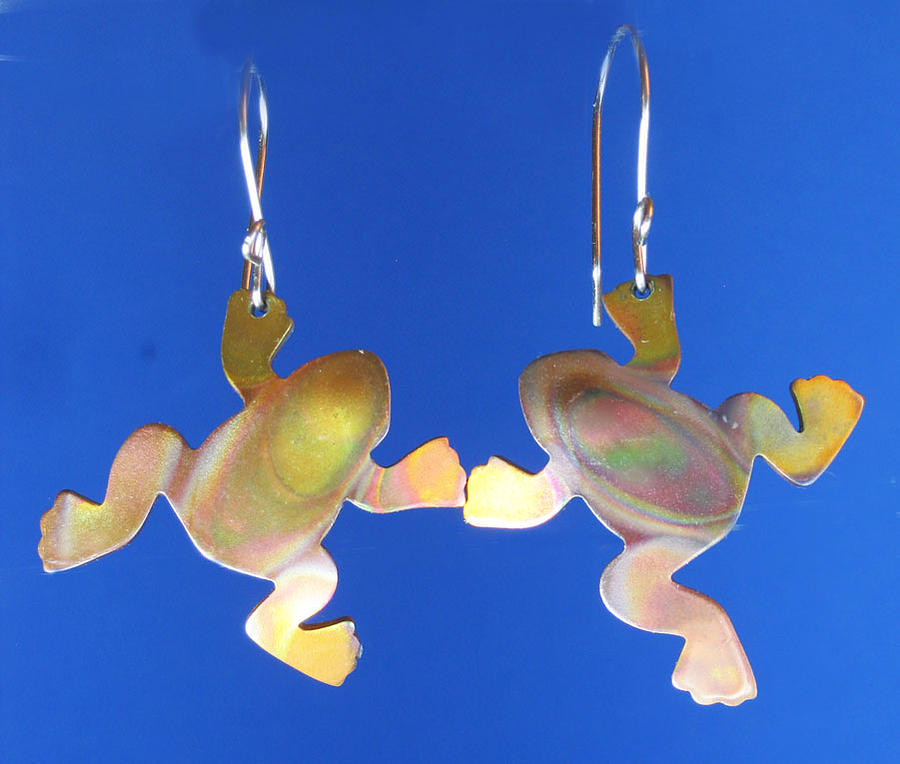 1245 Frog earrings Jewelry by Dianne Brooks