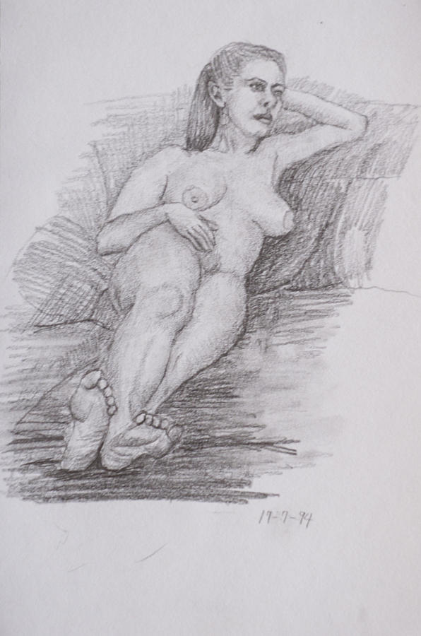 Nude study #125 Drawing by Masami Iida