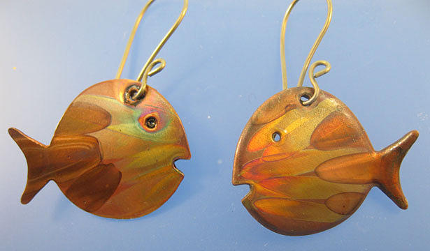 1251 Stylized Fish Earrings Jewelry by Dianne Brooks
