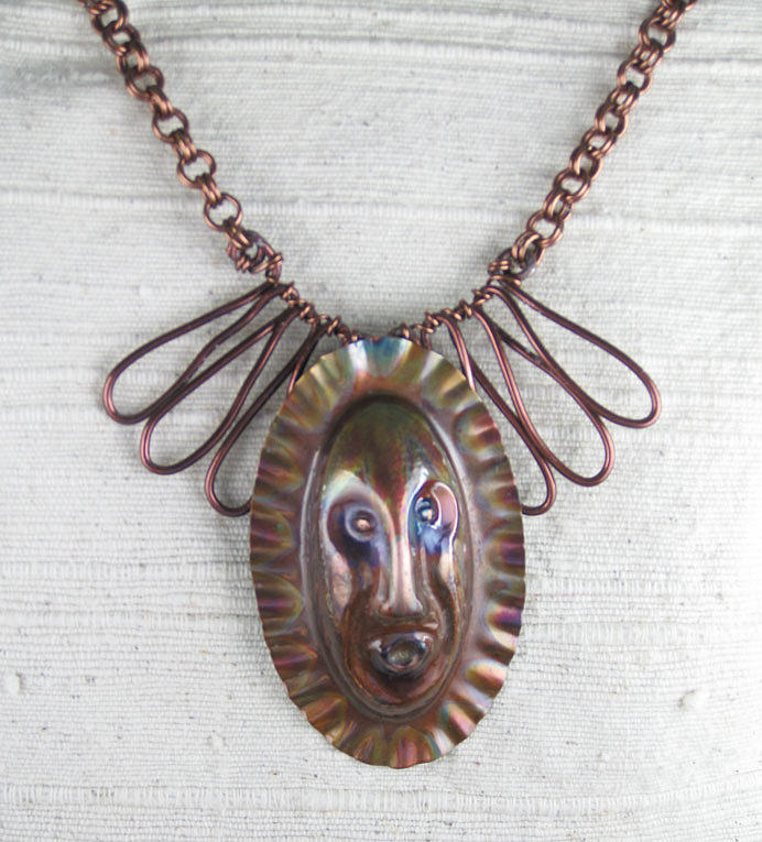 Necklace Jewelry - 1254 Tribal Mask by Dianne Brooks
