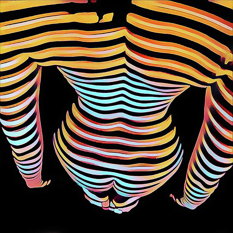 1262s-MAK Womans Strong Shoulders Back Hips rendered in Composition style Digital Art by Chris Maher