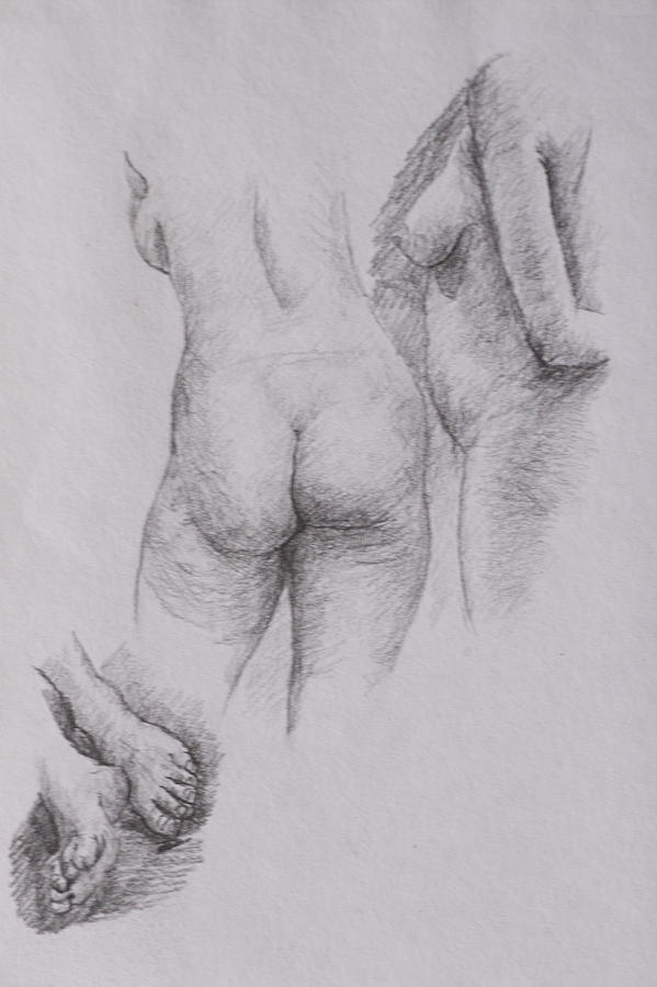 Nude study #127 Drawing by Masami Iida