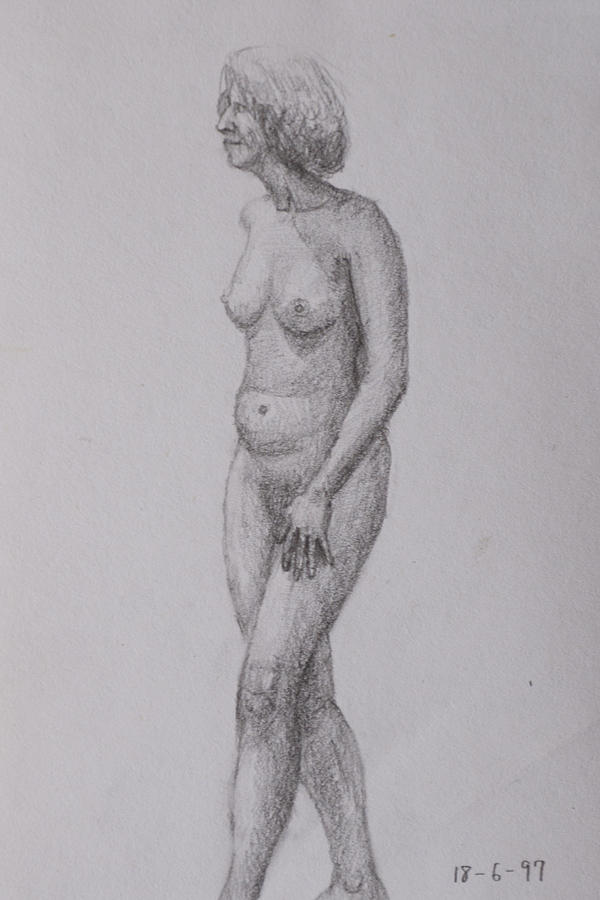 Nude study #128 Drawing by Masami Iida