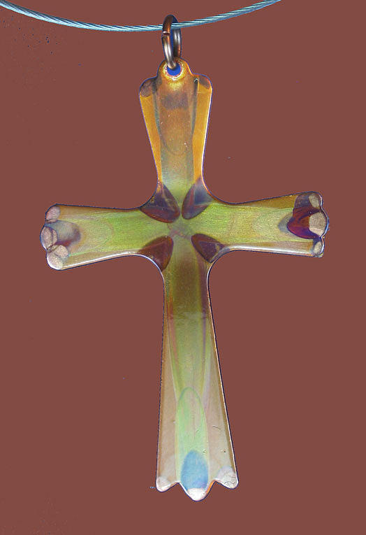 Necklace Jewelry - 1282a Golden Cross by Dianne Brooks