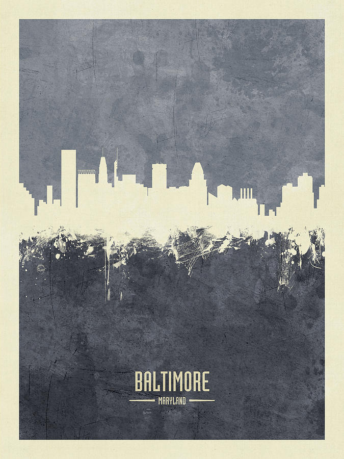 Baltimore Maryland Skyline #13 Digital Art by Michael Tompsett