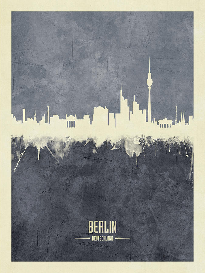Berlin Digital Art - Berlin Germany Skyline #13 by Michael Tompsett