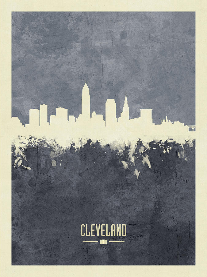 Cleveland Ohio Skyline #13 Digital Art by Michael Tompsett