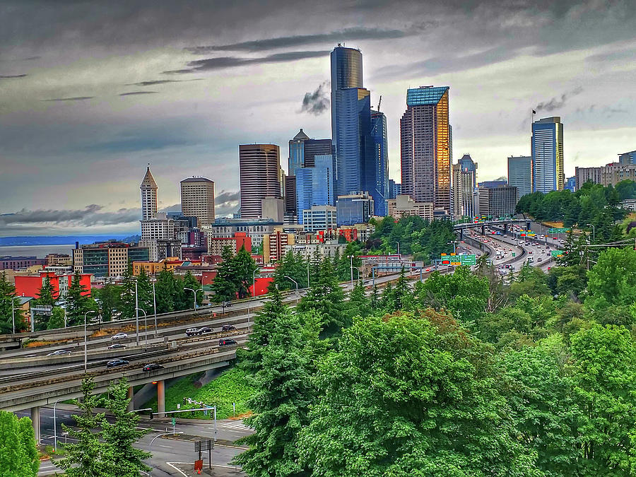 Cloudy And Rainy Day In Seattle Washington #13 Photograph by Alex Grichenko