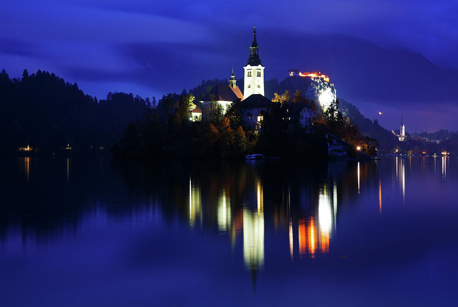 Dusk over Lake Bled #13 Photograph by Ian Middleton