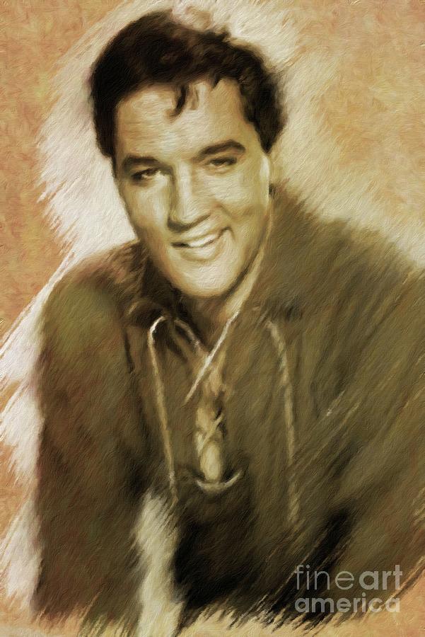 Music Painting - Elvis Presley, Rock and Roll Legend #13 by Esoterica Art Agency