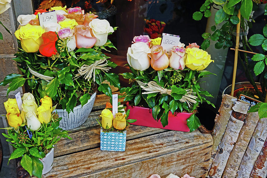 Flower Shop Display In Paris, France #13 Photograph by Rick Rosenshein