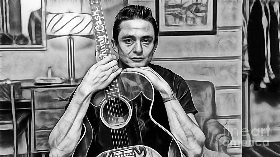 Cool Mixed Media - Johnny Cash Collection #13 by Marvin Blaine