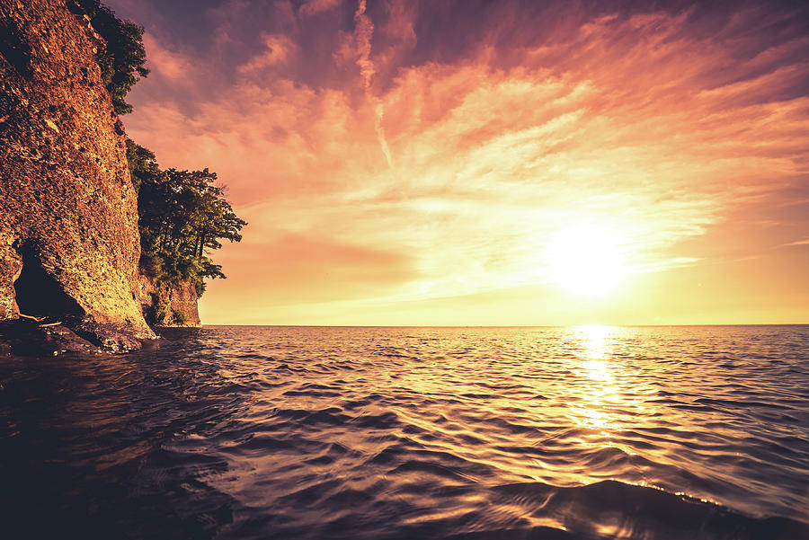 Lake Erie Sunset #13 Photograph by Dave Niedbala