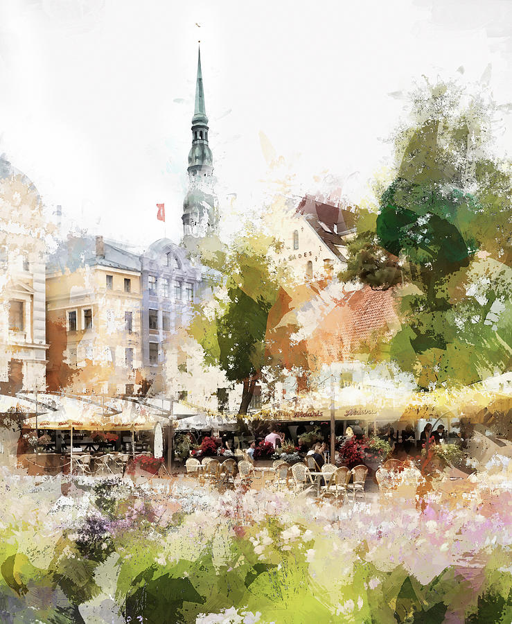 Mysterious Old Riga / Special Feature Best of the Best  Mixed Media by Aleksandrs Drozdovs