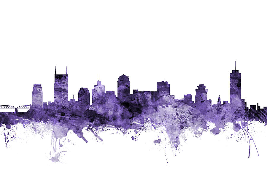 Nashville Digital Art - Nashville Tennessee Skyline #13 by Michael Tompsett