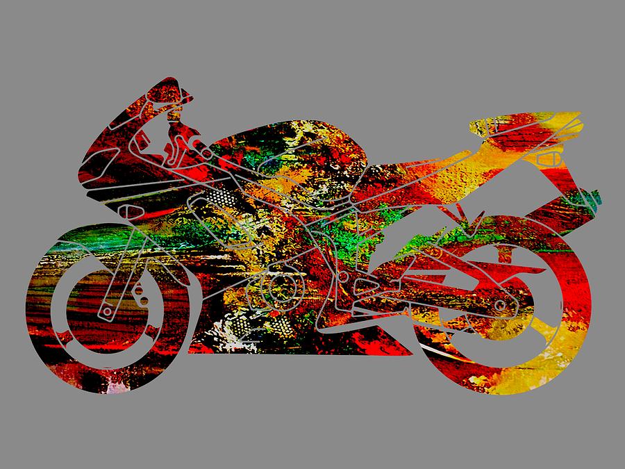 Ninja Motorcycle #13 Mixed Media by Marvin Blaine