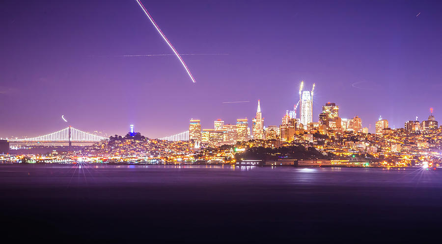 San Francisco California Cityscape Skyline At Night #13 Photograph by Alex Grichenko
