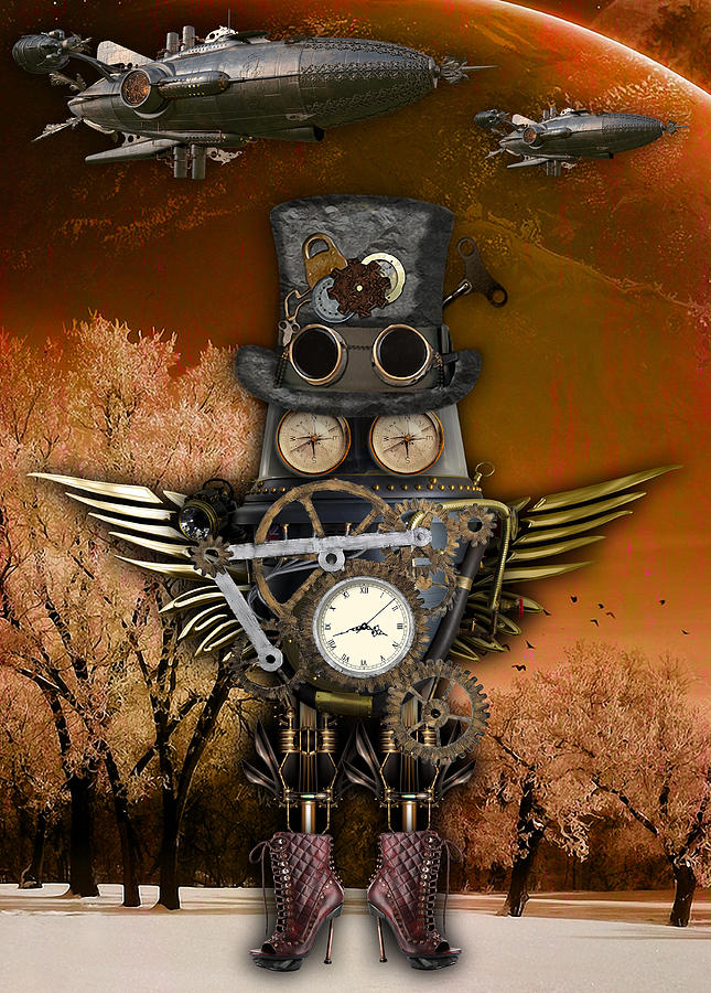 Steampunk Art #13 Mixed Media by Marvin Blaine