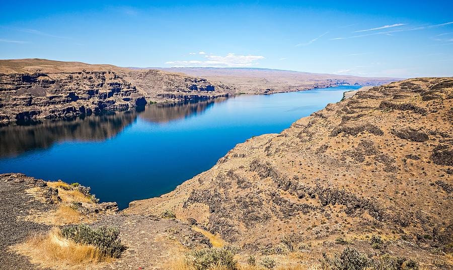 Wanapum Lake Colombia River Wild Horses Monument and canyons #13 Photograph by Alex Grichenko