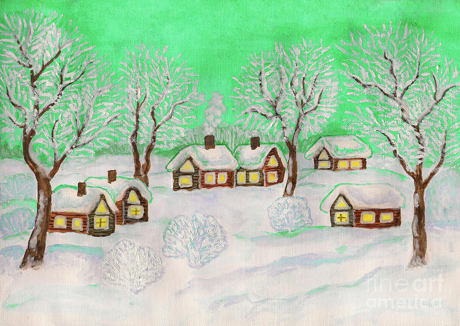 Winter landscape, painting #13 Painting by Irina Afonskaya