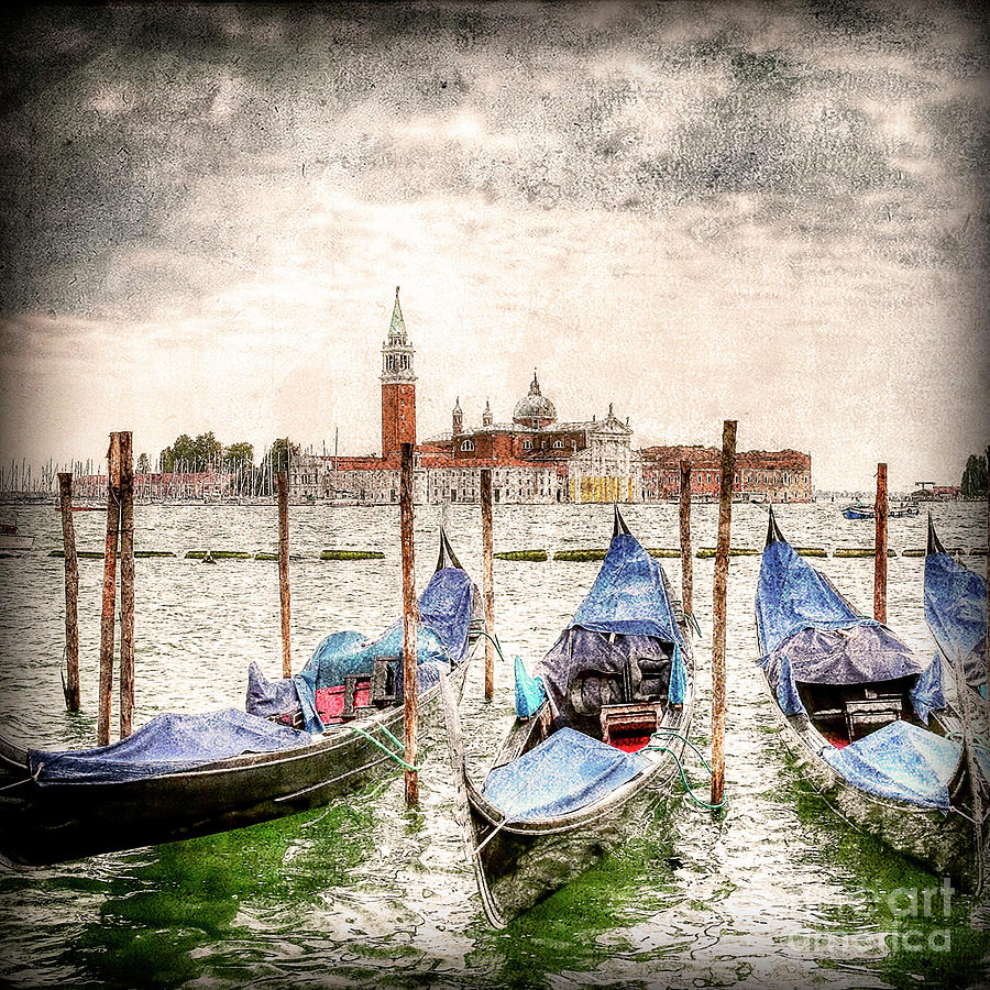 1310 Vintage Venice Gondolas Photograph by Steve Sturgill