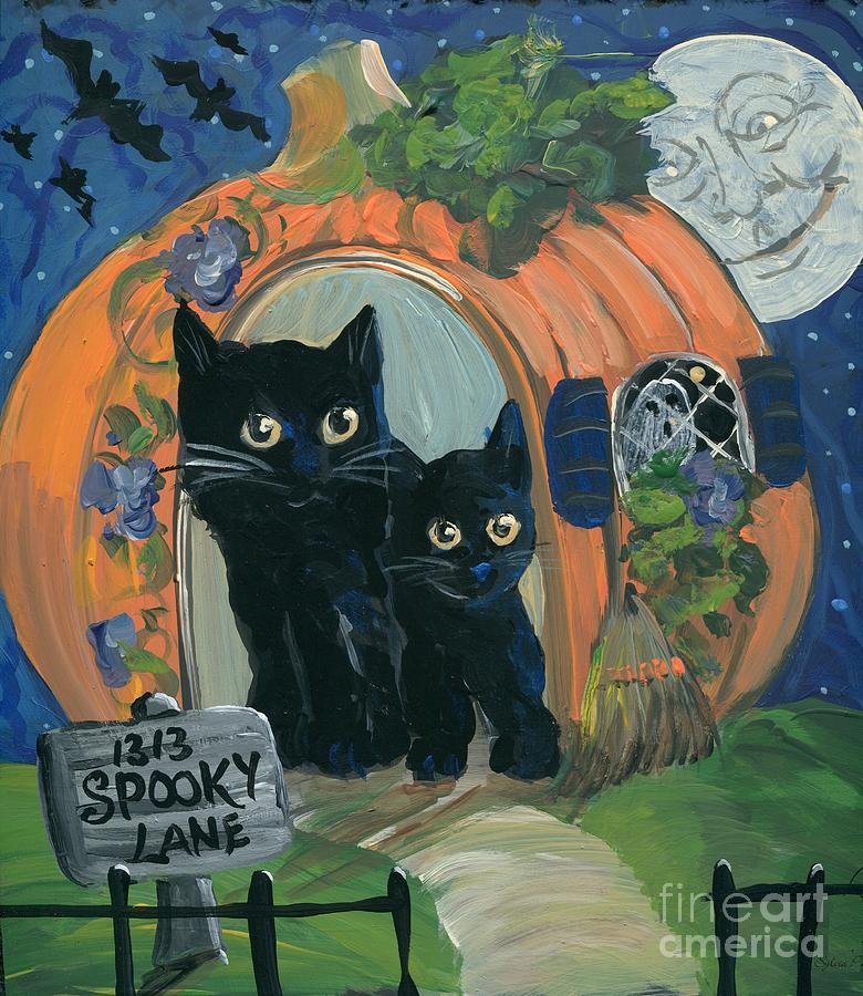 1313 Spooky Lane Painting By Follow Themoonart Fine Art America