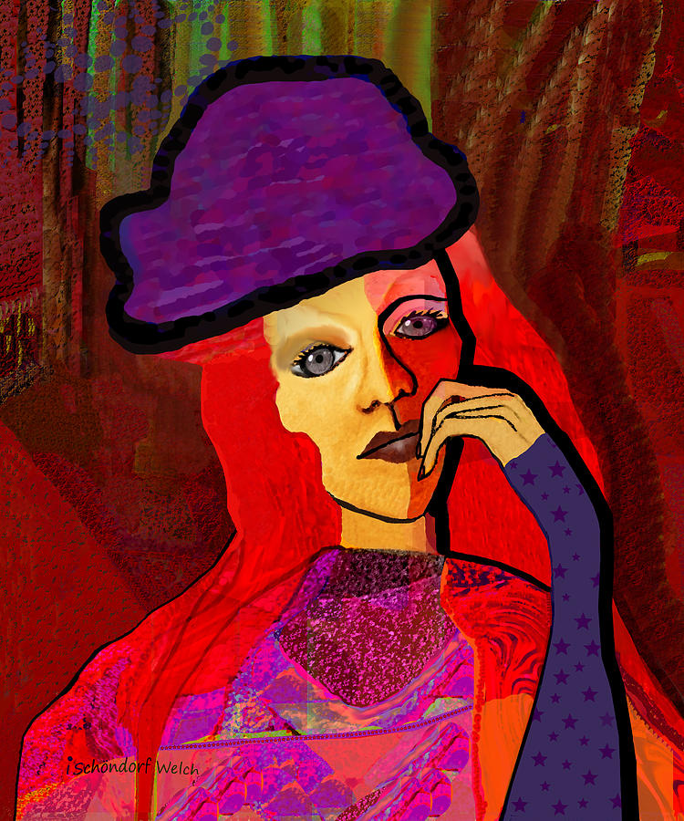 1314 - Redhaired Woman Painting by Irmgard Schoendorf Welch