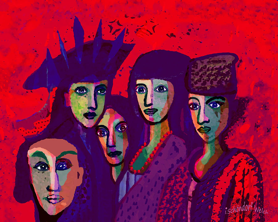 1318 - we are family 2017 V Digital Art by Irmgard Schoendorf Welch