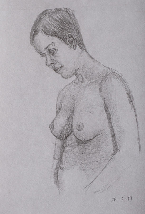 Nude study #134 Drawing by Masami Iida