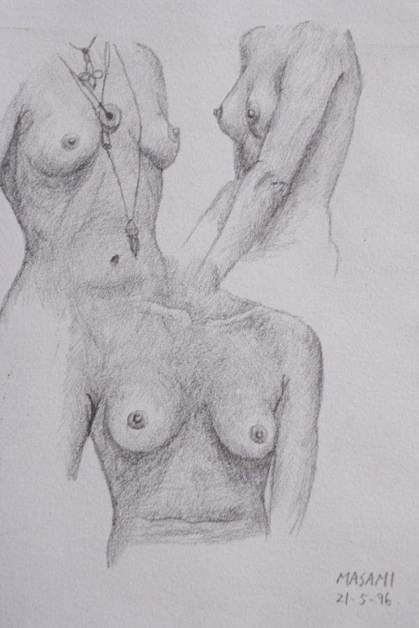 Nude study #136 Drawing by Masami Iida