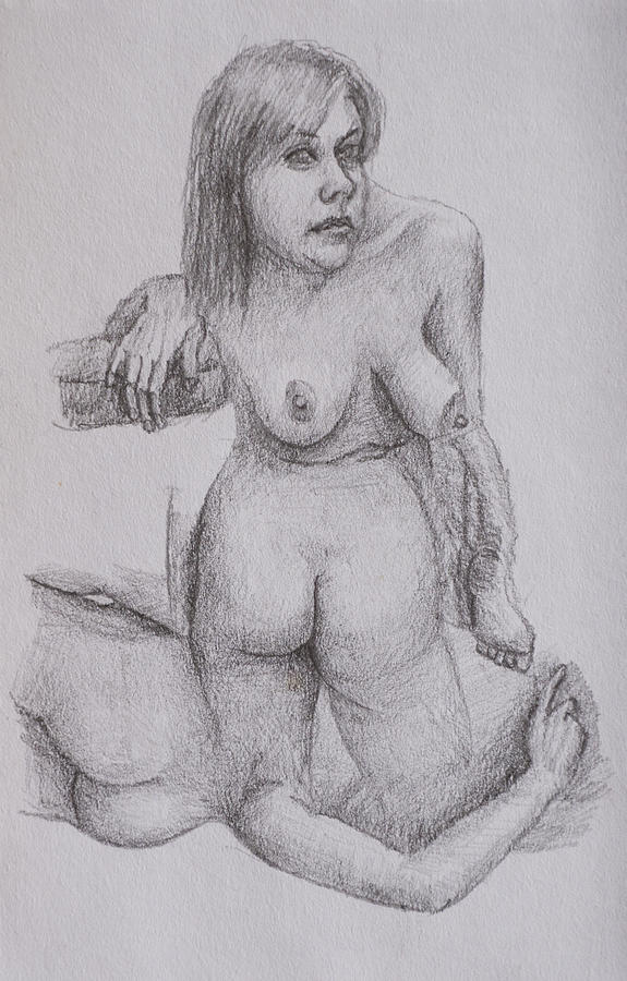 Nude study #137 Drawing by Masami Iida