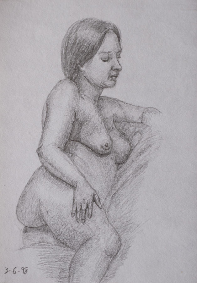Nude study #138 Drawing by Masami Iida