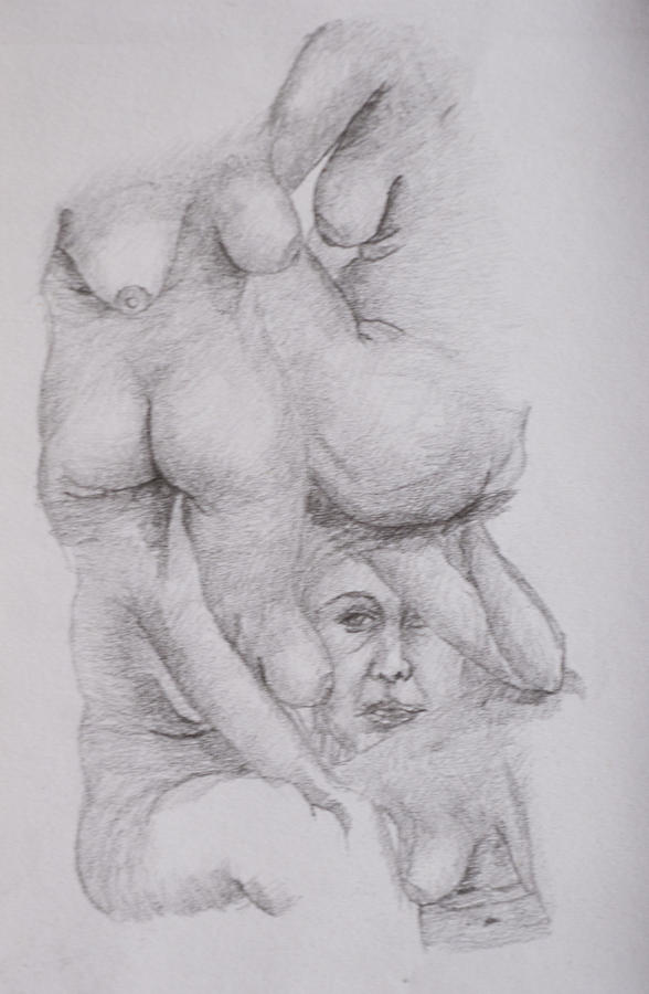 Nude study #139 Drawing by Masami Iida
