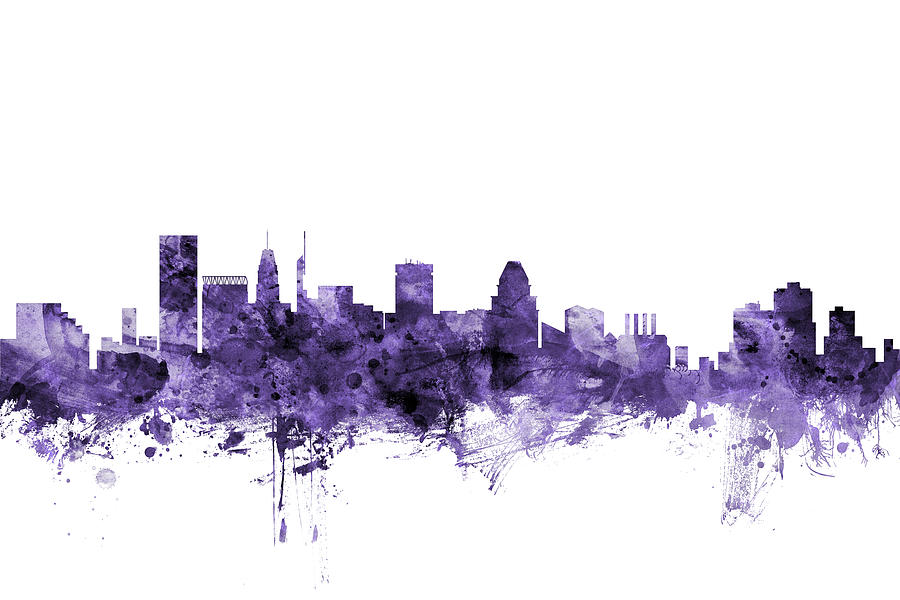 Baltimore Maryland Skyline #14 Digital Art by Michael Tompsett