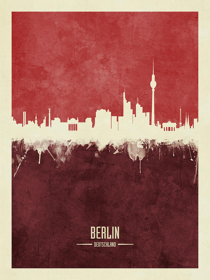 Berlin Digital Art - Berlin Germany Skyline #14 by Michael Tompsett