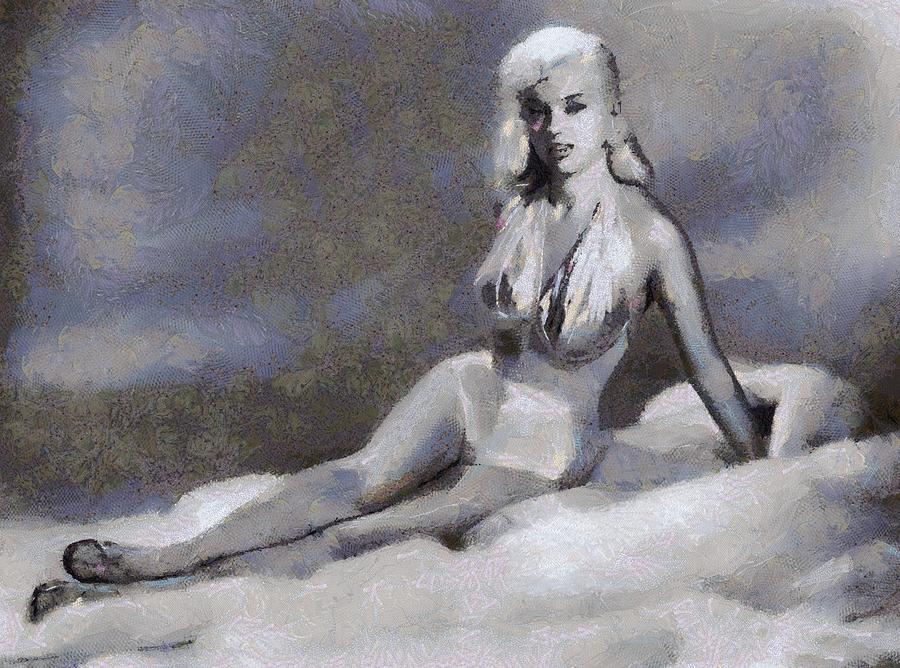Vintage Painting - Bettie Page Pinup  #14 by Esoterica Art Agency