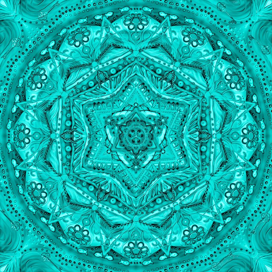 Birth mandala- blessing symbols Digital Art by Sandrine Kespi - Fine ...