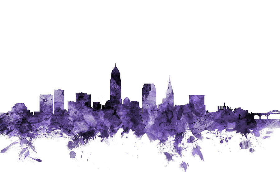 Cleveland Ohio Skyline #14 Digital Art by Michael Tompsett