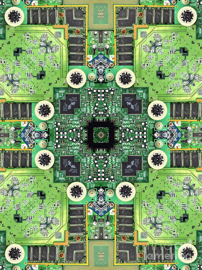 Computer Circuit Board Kaleidoscopic Design #14 Photograph by Amy Cicconi