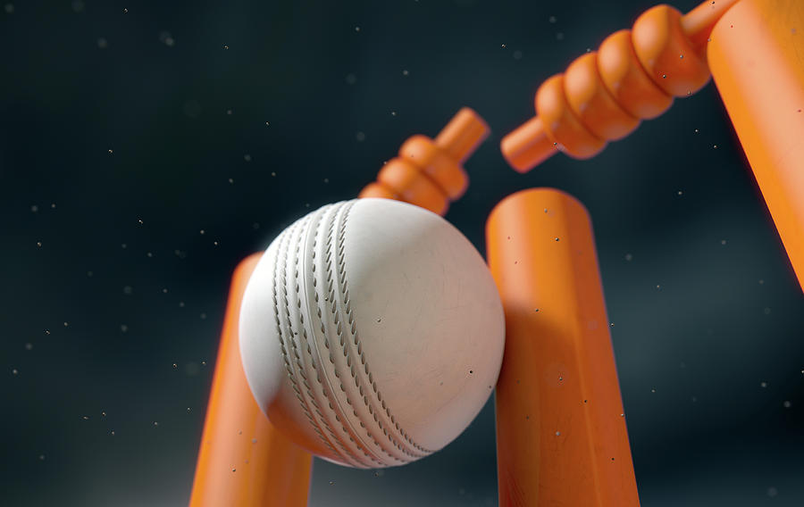 Cricket Digital Art - Cricket Ball Hitting Wickets #14 by Allan Swart