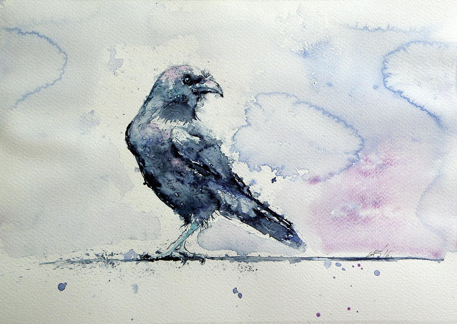 Crow #14 Painting by Kovacs Anna Brigitta