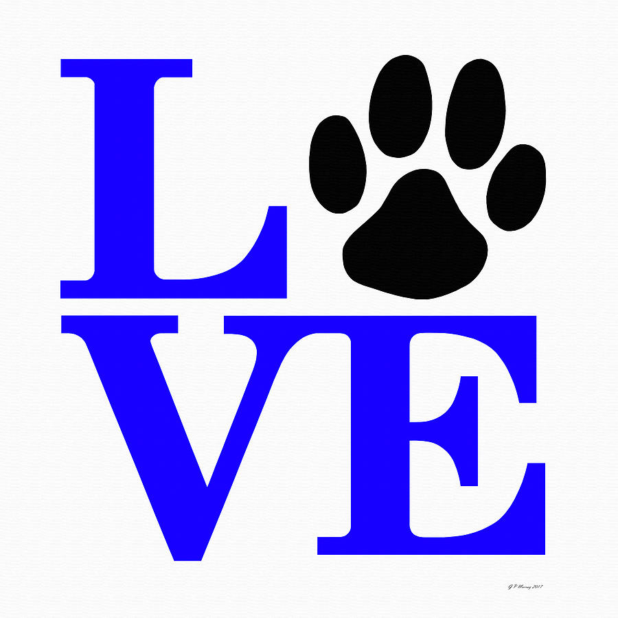 Dog Paw Love Sign #14 Digital Art by Gregory Murray