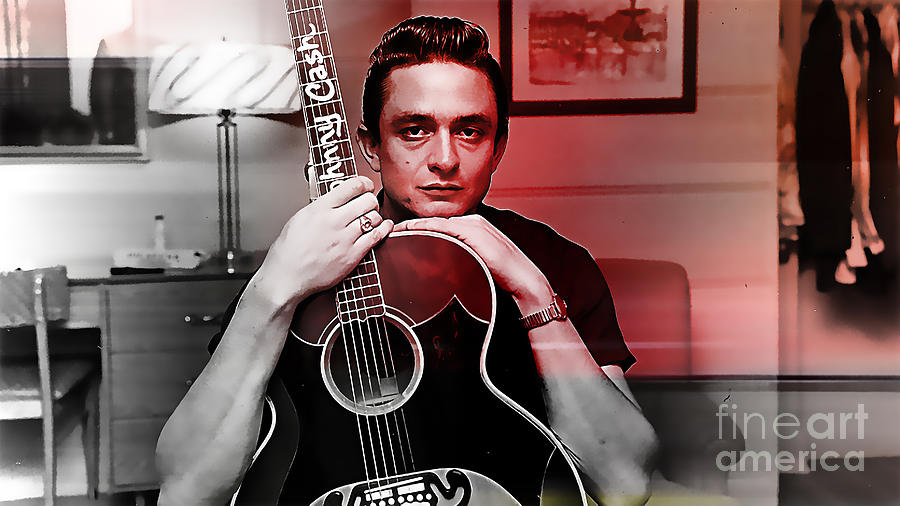 Johnny Cash #14 Mixed Media by Marvin Blaine